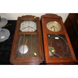 TWO VINTAGE WALL CLOCKS