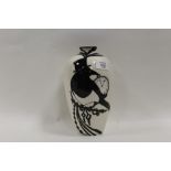 A LARGE BOXED MOORCROFT MAGPIE AND POCKETWATCH DESIGN TRIAL VASE Condition Report:H - stamped on the