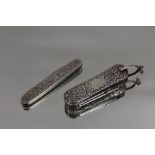 TWO HALLMARKED SILVER SMALL POCKET KNIVES