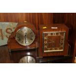 TWO VINTAGE ART DECO MANTEL CLOCKS