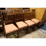 A SET OF FOUR EARLY 20TH CENTURY MAHOGANY DINING CHAIRS