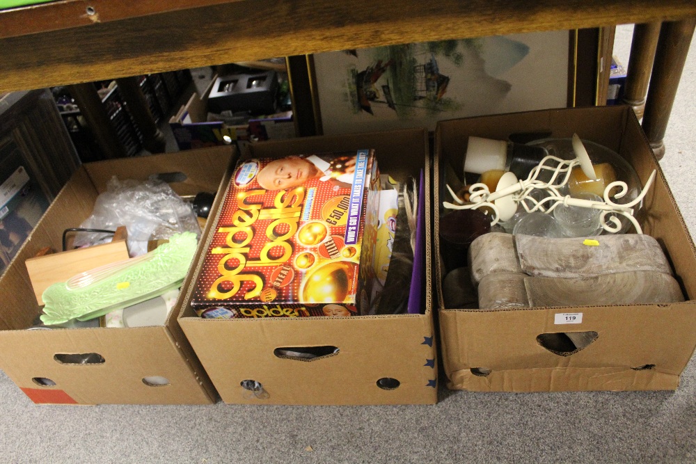 THREE TRAYS OF ASSORTED SUNDRIES TO INC CARVED WOODEN HEARTS ETC