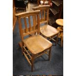 A PAIR OF VINTAGE CHAPEL CHAIRS
