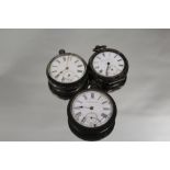 TWO SILVER POCKET WATCHES TOGETHER WITH ANOTHER A/F