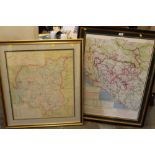 TWO FRAMED AND GLAZED MINING MAPS FOR RUSSIAN AND YUGOSLAVIA (2)