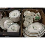 TWO TRAYS OF WOOD AND SONS CLOVELLY DINNERWARE