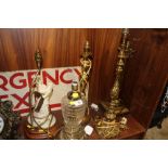 A SELECTION OF VINTAGE AND DECORATIVE LAMP BASES