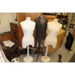 TWO FEMALE MANNEQUINS ON STANDS TOGETHER WITH A MALE MANNEQUIN (3)