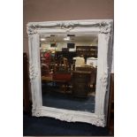 A LARGE PAINTED FRAMED WALL MIRROR 161 X 128 CM A/F