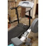 A V-FIT TREADMILL TOGETHER WITH A ROWING MACHINE
