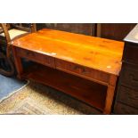 A YEW WOOD COFFEE TABLE