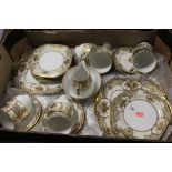 A TRAY OF NORITAKE GILDED TEAWARECondition Report:No 'fruit basket' name on base of the pieces, just