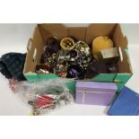 A QUANTITY OF COSTUME JEWELLERY ETC