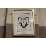 A FRAMED AND GLAZED MOORCROFT LIMITED EDITION 'ROYAL HOUSE OF WINDSOR' PRINT