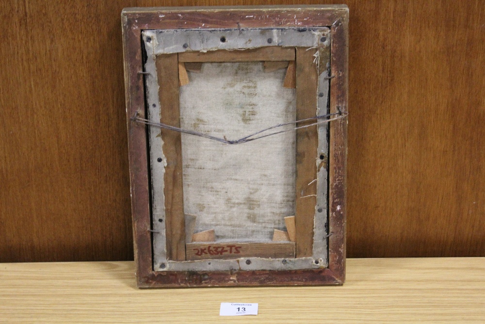 A GILT FRAMED OIL ON PANEL OF A FISHING BOAT AT SEA, - Image 3 of 3