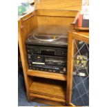 A HI-FI CABINET WITH A TECHNICS HI-FI