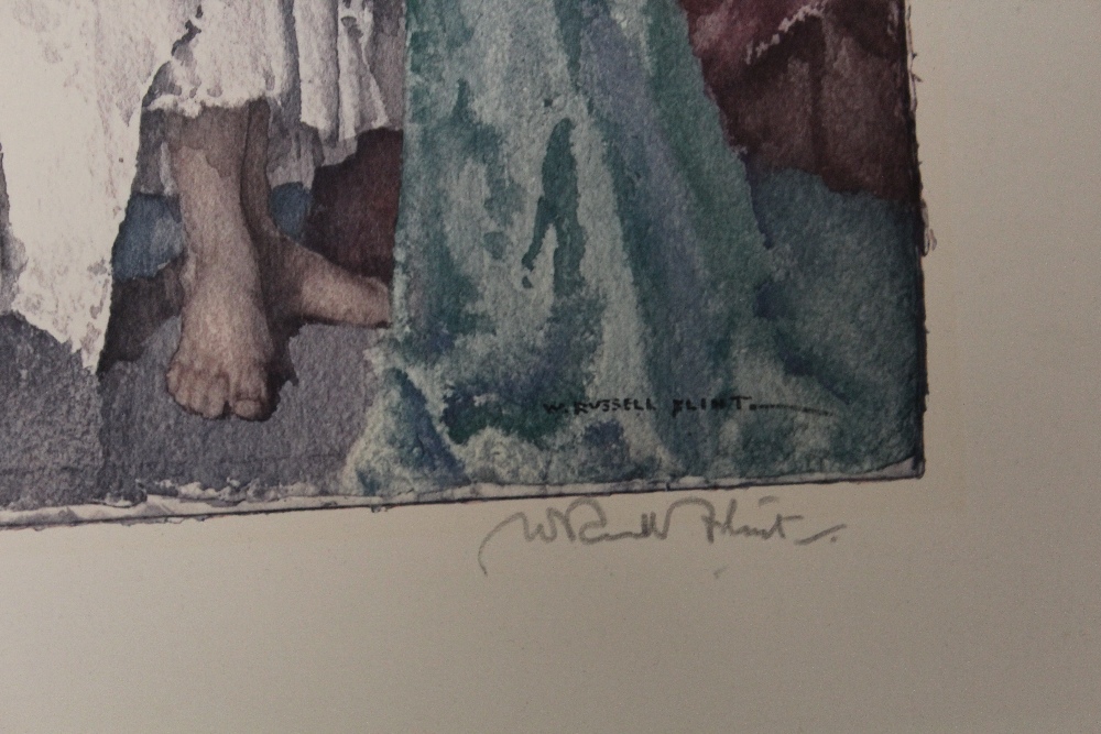 A WILLIAM RUSSEL FLINT PRINT OF TWO WOMEN WITH SIGNATURE BOTTOM RIGHT, UNFRAMED - Image 2 of 2