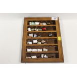A COLLECTION OF THIMBLES IN DISPLAY CASE TO INC SILVER AND ROYAL WORCESTER EXAMPLES ETC