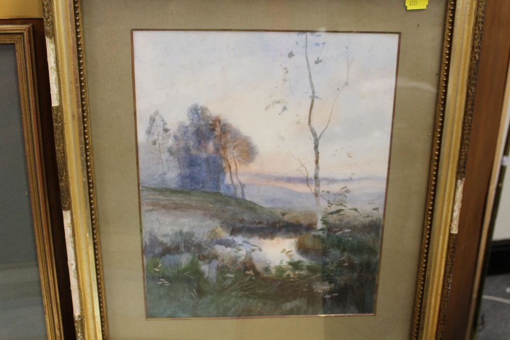A FRAMED AND GLAZED PASTEL OF A LAKE SCENE ENTITLED BALA PHYLLS CAMPBELL SEE VERSO, A FRAMED AND - Image 4 of 5