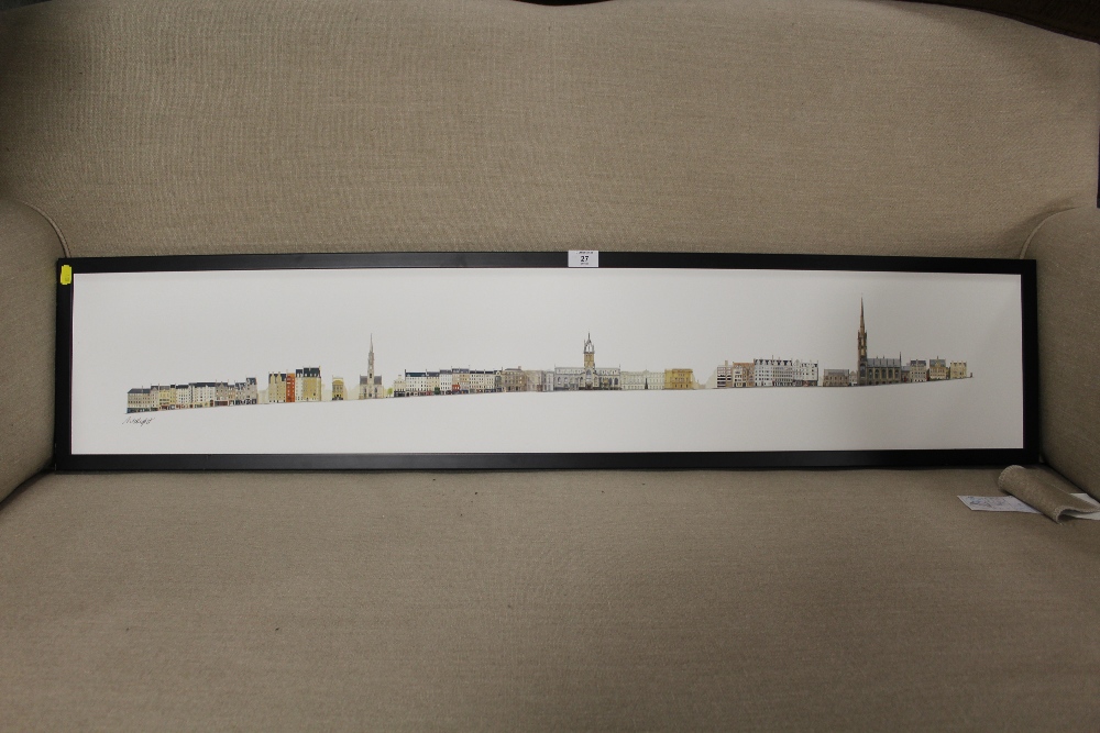 A QUANTITY OF PICTURES AND PRINTS TO INC A PANORAMIC CITYSCAPE OF EDINBURGH ;