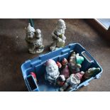 A BOX OF RESIN GARDEN GNOMES