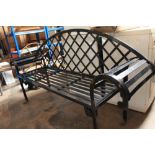 AN ART DECO METAL OUTDOOR BENCH