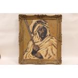 (XX). Continental school, impressionist study of Arab tribesman with rifle, see verso,