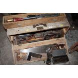 A CARPENTERS TOOL CHEST AND CONTENTS