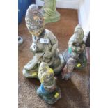 FOUR VINTAGE GARDEN GNOMES