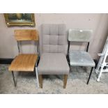 THREE ASSORTED MODERN DINING CHAIRS
