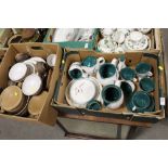 A TRAY OF DENBY GREEN WHEAT STONEWARE together with a tray of other Denby stoneware (2)
