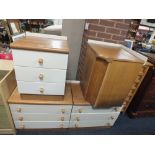 THREE MODERN CHEST OF DRAWERS TOGETHER WITH A CORNER BOX (4)