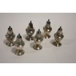 SIX STERLING SILVER MINIATURE PEPPERETTES SOME STAMPED HONG KONG