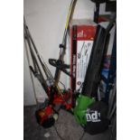 A MULTI TOOL HEDGE TRIMMER TOGETHER WITH A HANDY GARDEN VAC