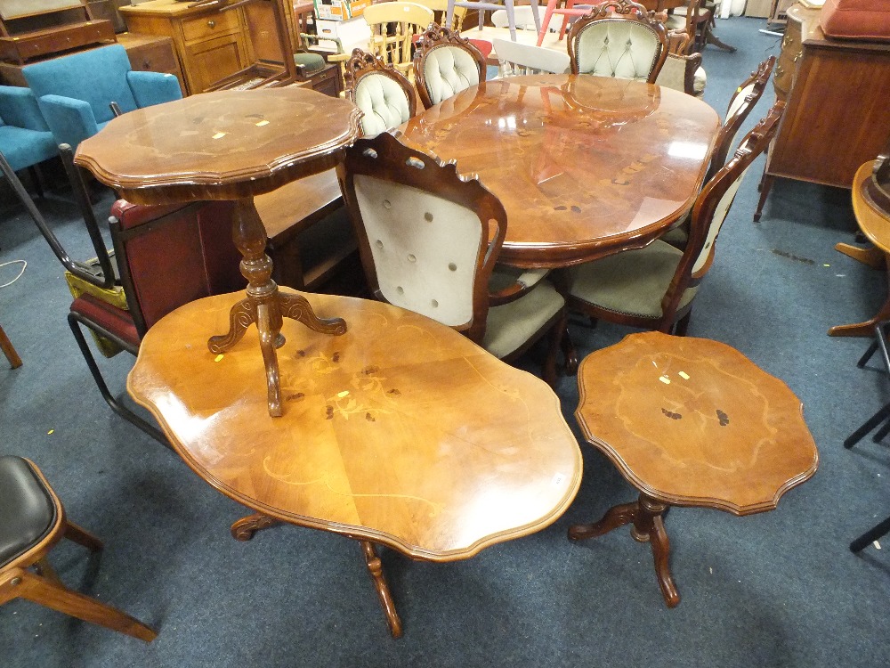 AN ITALIAN STYLE COFFEE TABLE AND TWO SMALLER OCCASIONAL TABLES (3)