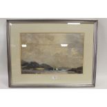 RON GREEN (XX). British school, mountainous Loch scene with sailing vessels, signed lower left,