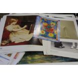 A COLLECTION OF UNFRAMED PRINTS TO INCLUDE SIGNED EXAMPLES, TOGETHER WITH DISPLAY FOLDERS