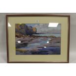 D. S. HAMMOND - A FRAMED AND GLAZED WATERCOLOUR ENTITLED 'LOW TIDE' signed lower right, entitled