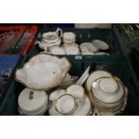 TWO TRAYS OF TEA & DINNERWARE TO INCLUDE COPELAND (NOT INCLUDING TRAYS)