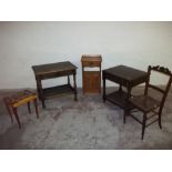 A SELECTION OF TABLES TO INCLUDE A SMOKER'S CABINET (5)