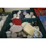 TWO TRAYS OF CERAMICS TO INCLUDE COMMEMORATIVE WARE (NOT INCLUDING TRAYS)