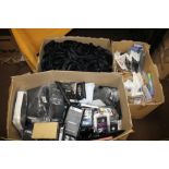 THREE BOXES OF MISCELLANEOUS NEW ITEMS TO INCLUDE PHONE CASES, SCREEN PROTECTORS, BOX OF