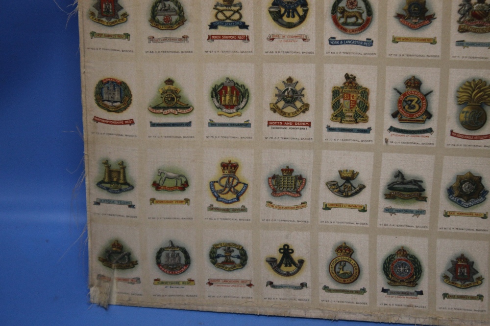 CIGARETTE CARDS - TERRITORIAL ARMY BADGES, a full set of 128 uncut cigarette silks mounted on card - Image 5 of 5