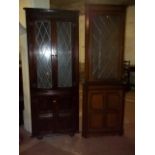 TWO DISPLAY CORNER CABINETS