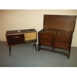 AN OAK BLANKET CHEST AND A VINTAGE PHILLIPS RADIOGRAM