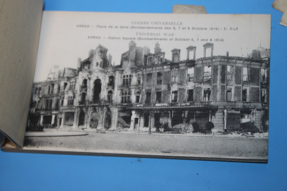 A SMALL BOX OF EPHEMERA TO INCLUDE POSTCARD BOOKS OF ARRAS ONE OF WAR DAMAGE, ALSO ONE OF CLOVELLY - Image 4 of 9