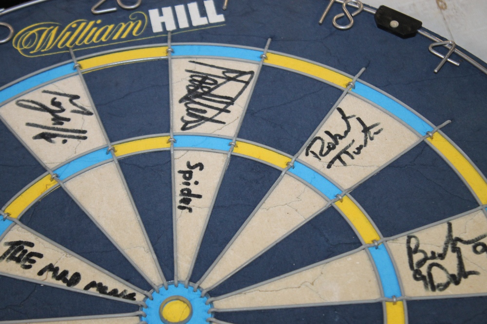 TWO AUTOGRAPHED MATCH DART BOARDS ONE FROM WOLVERHAMPTON BEARING VARIOUS SIGNATURES, TO INCLUDE, - Image 2 of 6
