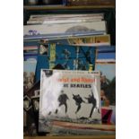 A TRAY OF ASSORTED LP RECORDS AND SINGLE TO INCLUDE 'THE BEATLES' (NOT INCLUDING TRAY)