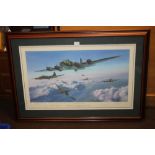 A FRAMED LIMITED EDITION ROBERT TAYLOR PRINT TITLED 'SCHWEINFURT - THE SECOND MISSION' 59/500