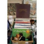 A BOX OF LP RECORDS TO INCLUDE THE CARPENTERS, DUSTY SPRINGFIELD ETC.